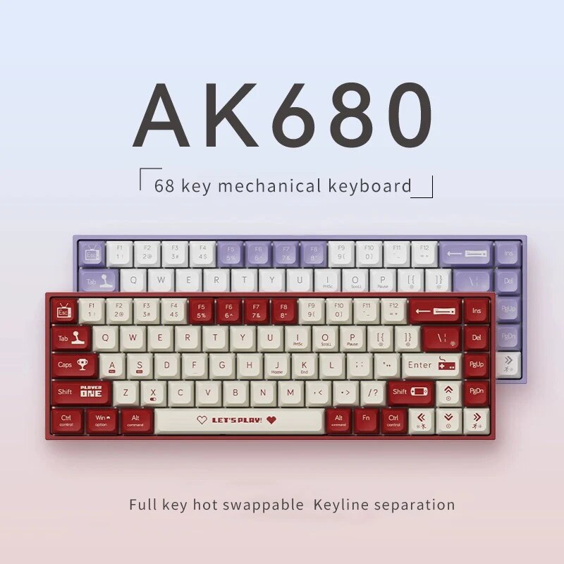 Gaming Keyboard Hot Swappable - AJAZZ AK680 tastiera meccanica Gaming Wired