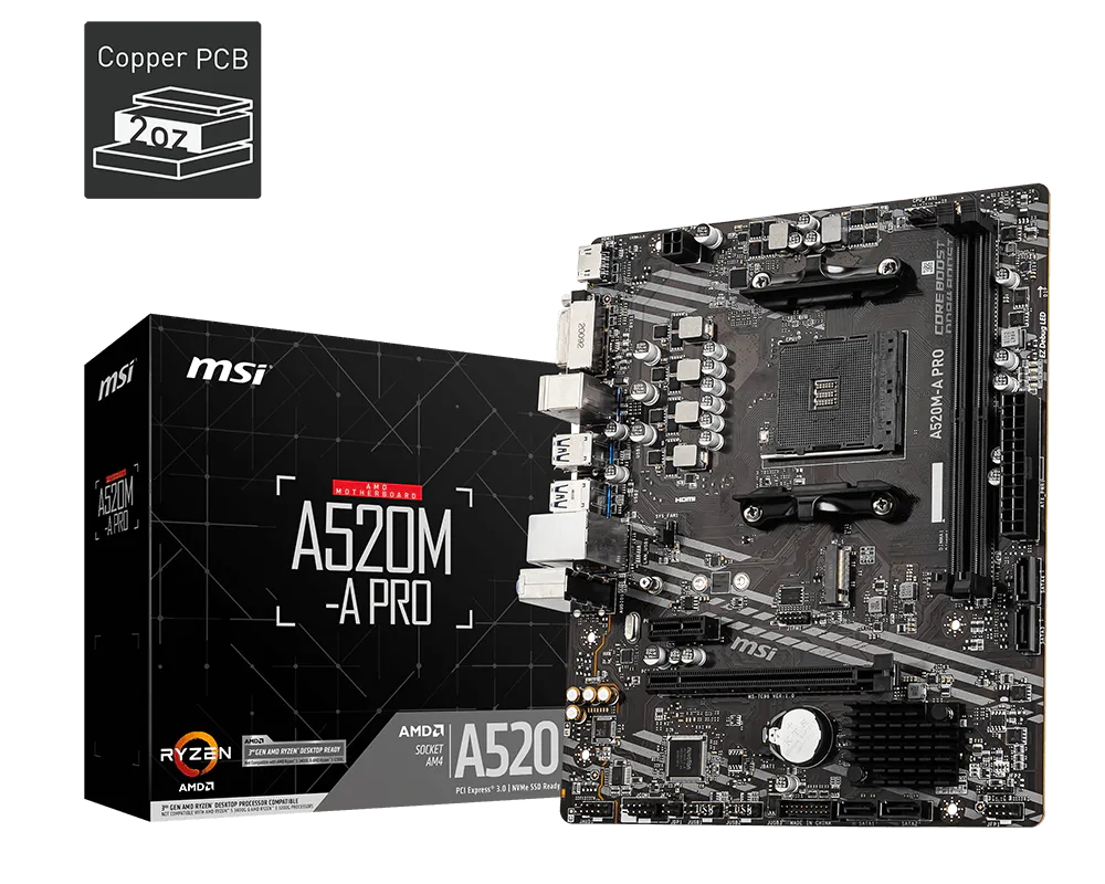 Scheda Madre MSI A520M-A PRO A - Amd Cpu Ryzen 7 recensione e prezzo